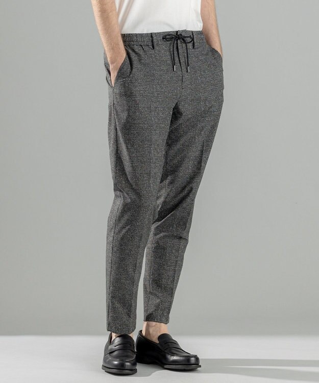 JOSEPH HOMME 新型・新柄【洗える/ストレッチ/シワになりにくい/セットアップ対応可】クールドッツストレッチ ドロスト付テーパードパンツ / PEGG CONVERTIBLE グレー系3