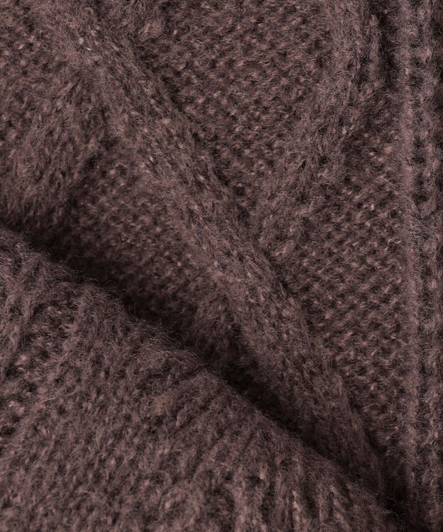 Feroux 【洗える】金釦ケーブル ニット ダークブラウン系