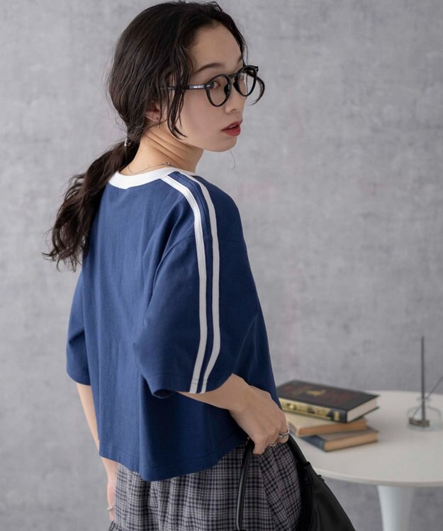 WEGO ライングラフィックショートT ネイビー