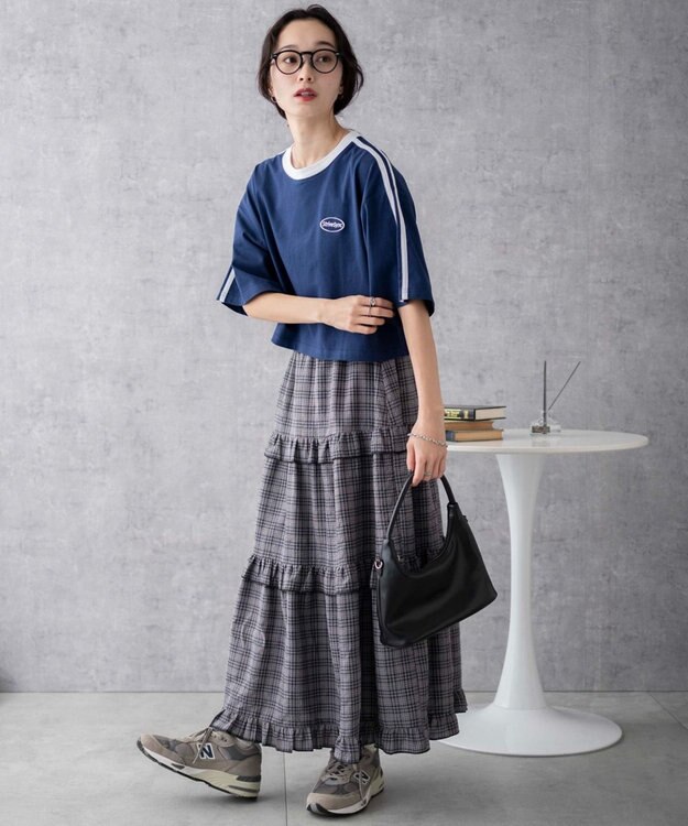 WEGO ライングラフィックショートT ネイビー