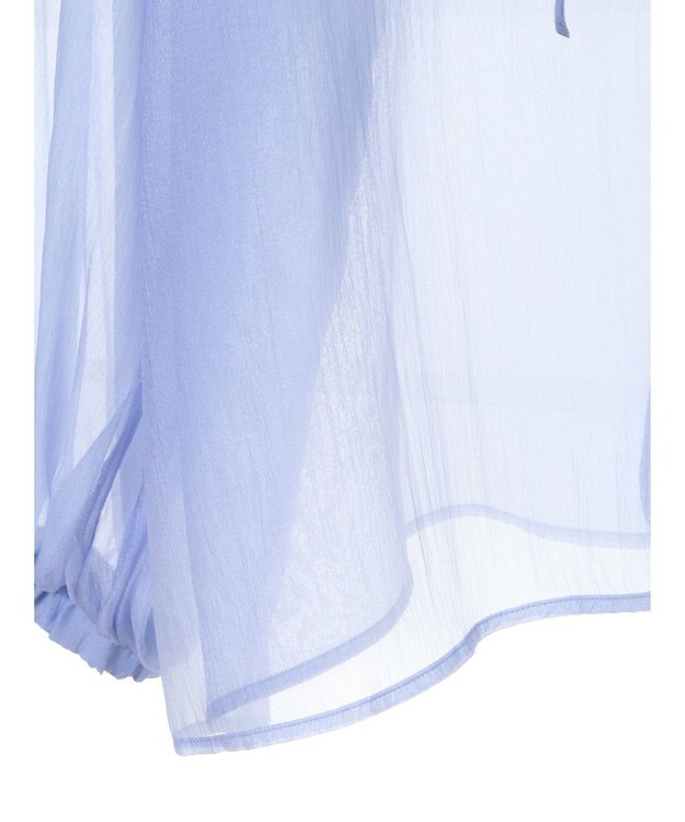 earth music&ecology シアーリボンシャツ Blue