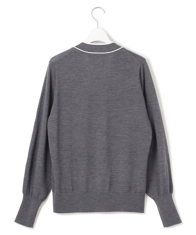 23区 【洗える】ウーステッドウール ボウタイ ニット グレー系