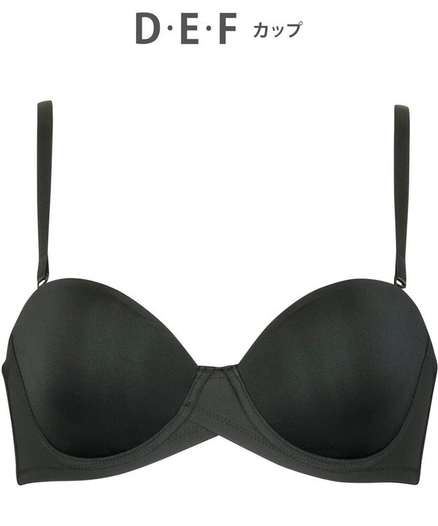 WACOAL Tシャツブラ ブラジャー 【EverChic】 ストラップレスで着用可能 シームレスモールドカップ メッシュ素材(カップ肌側) ブラ レディース BRB694 /ワコール ブラック