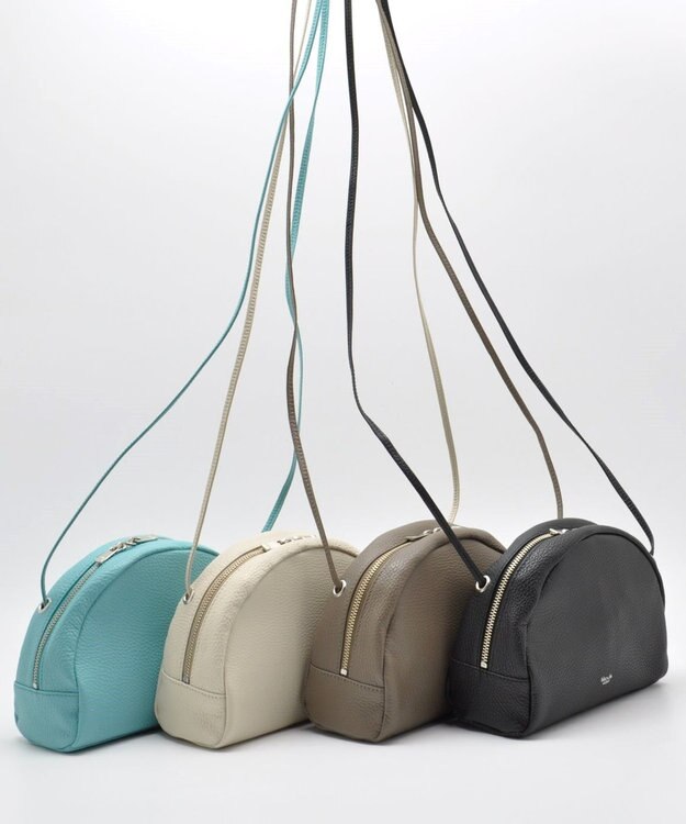 blancle シュリンクレザー ハーフサークルショルダー ロビンエッグブルー