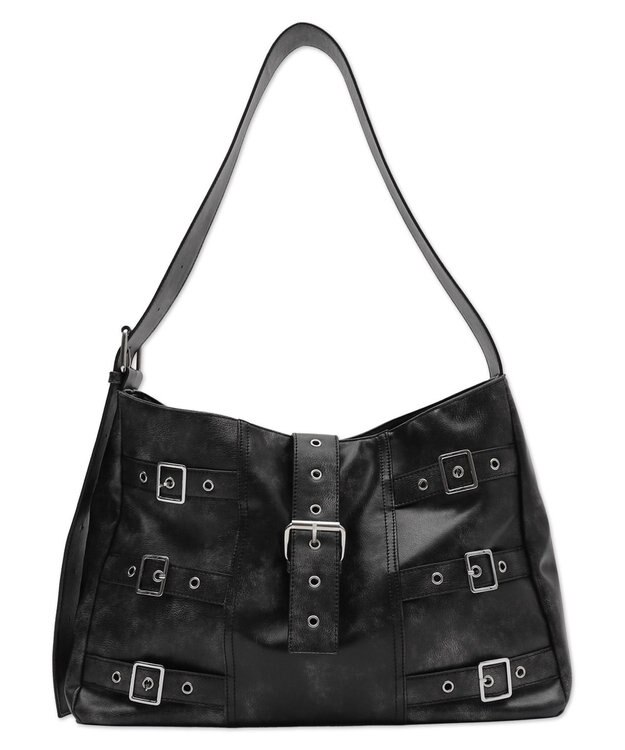 WEGO ベルトデザインBIGショルダー ブラック