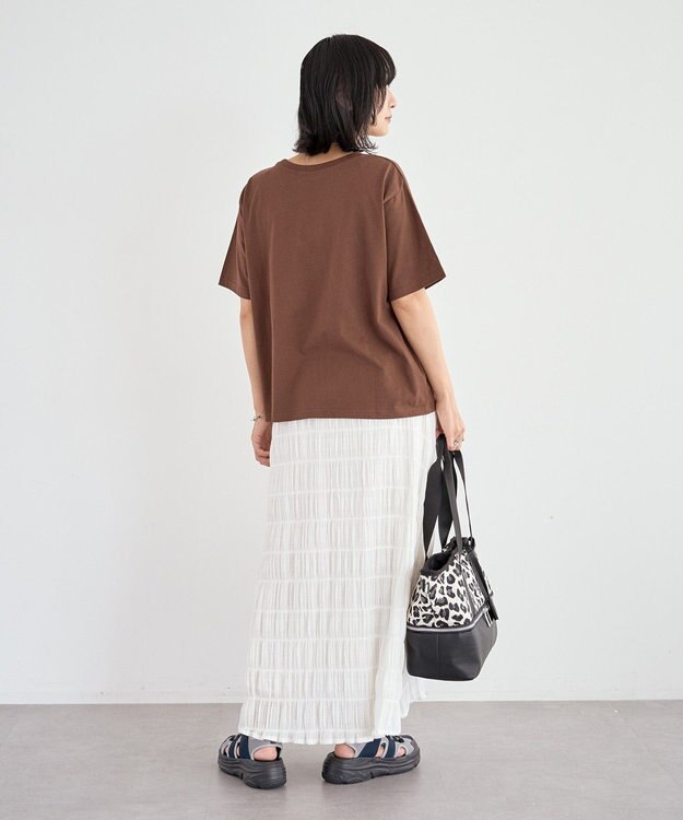 Green Parks ボイルシャーリングフレアスカート Off White