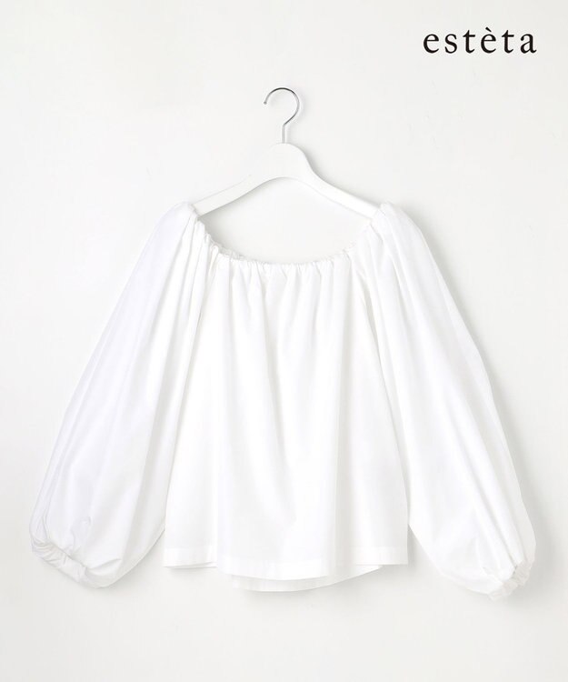 23区 L 【エステータ】THOMAS MASON ボリュームスリーブブラウス ホワイト系