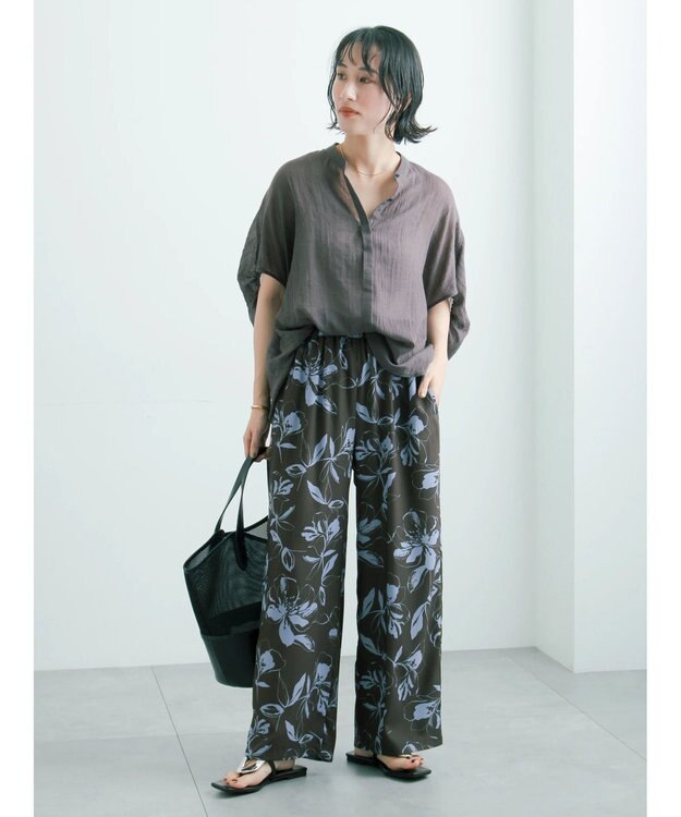 Te chichi 【7色展開】シャンブレーボイルドルマンシャツ チャコールグレー