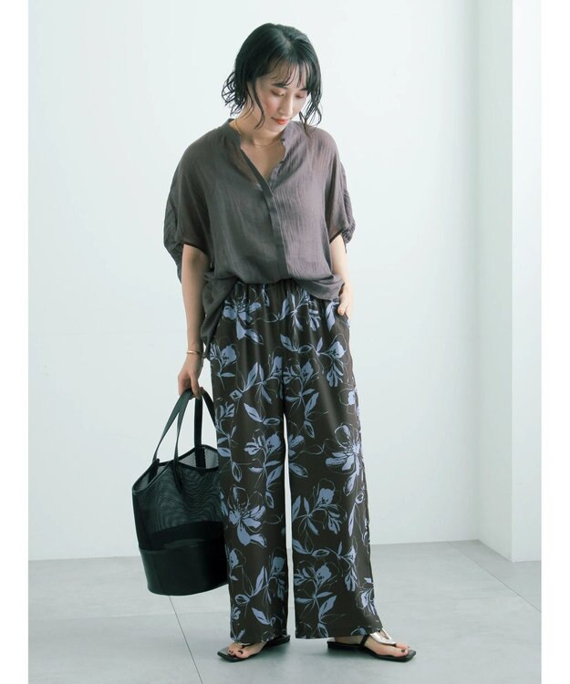 Te chichi 【7色展開】シャンブレーボイルドルマンシャツ チャコールグレー