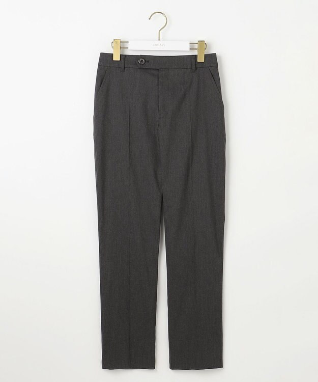ANY SIS L 【ストレッチ・接触冷感・撥水・UVカット・洗える】エアリーストレッチ テーパードパンツ シャンブレーブラック