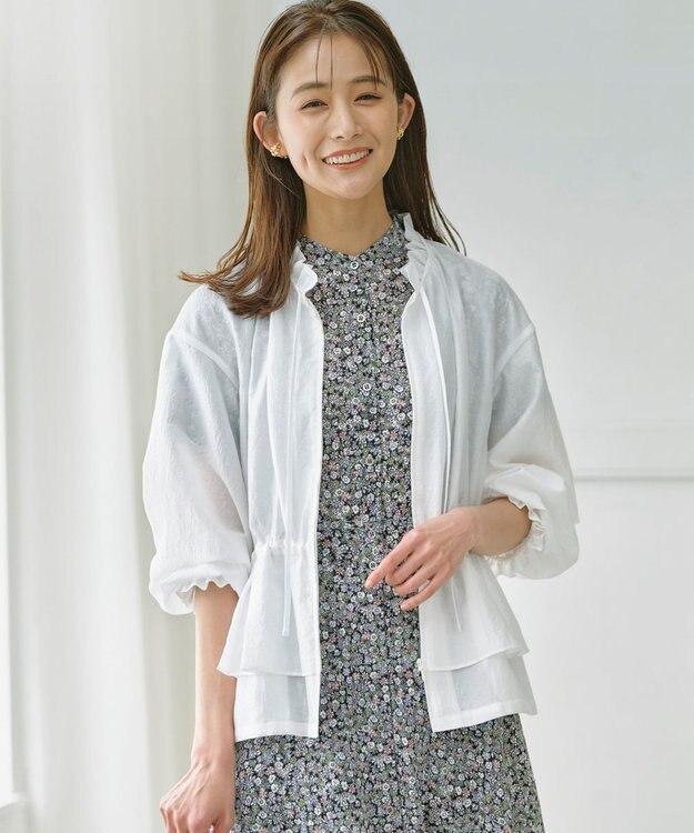 組曲 S 【洗える・シワになりにくい】シアーブルゾン アイボリー系