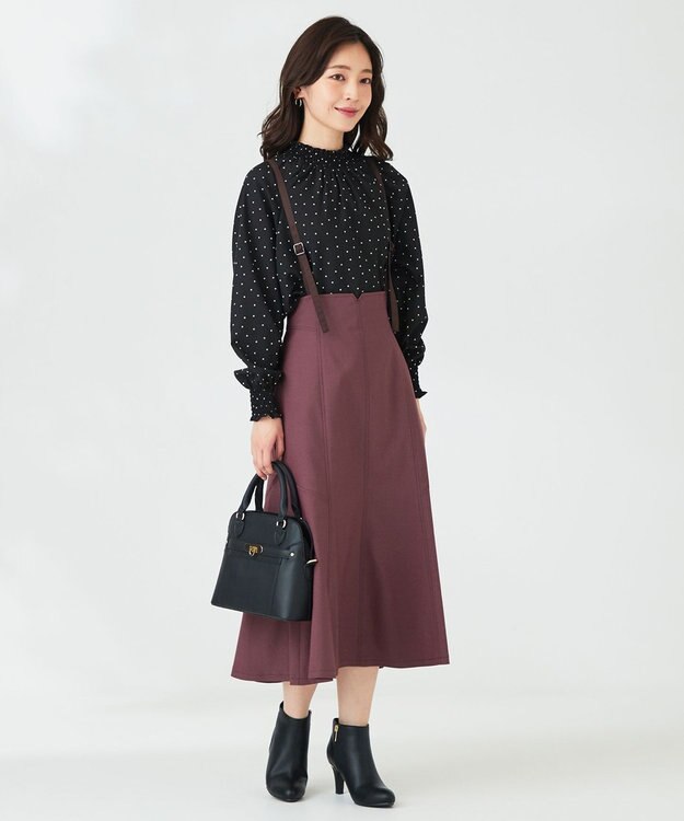 ANY SIS 【洗える】カラーMIXシャンブレー スカート スモーキーピンク