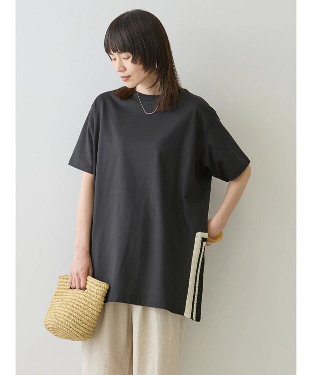 AMERICAN HOLIC サイドかぎ針カットチュニック Black