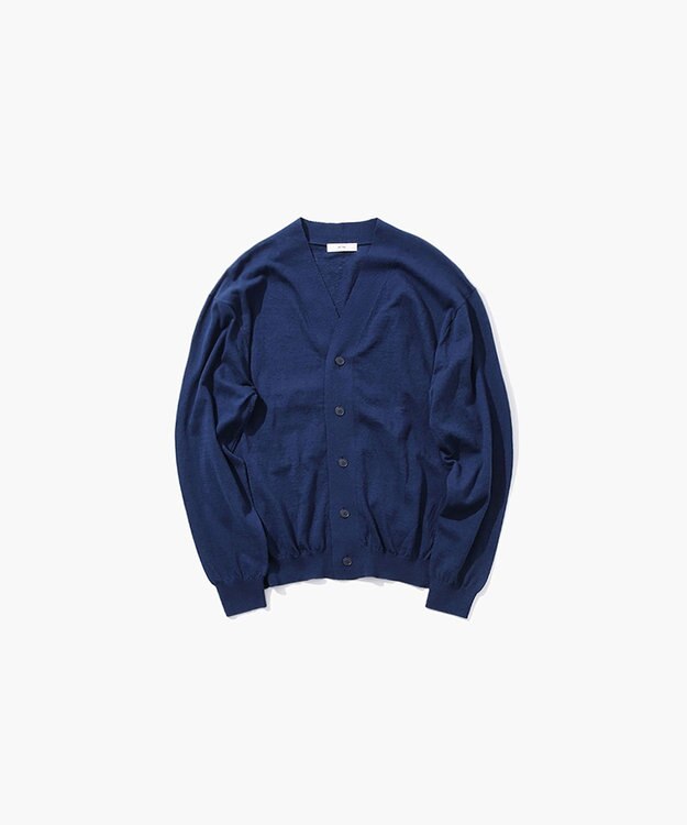 ATON RECYCLED FRESCA | オーバーサイズ カーディガン NAVY