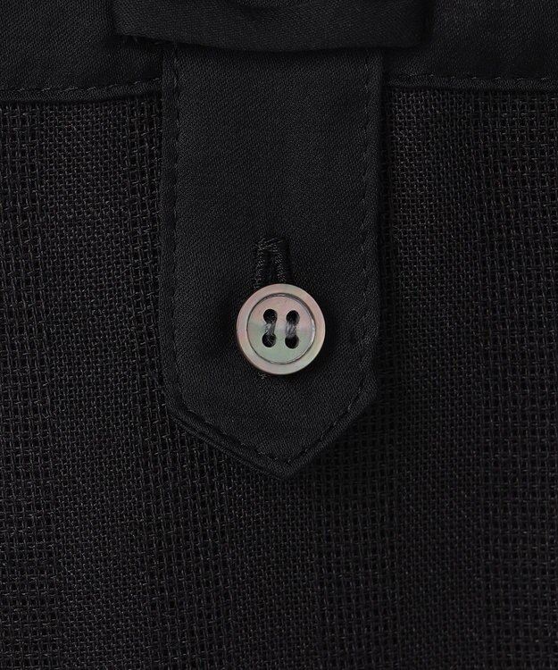 BEIGE， GOSHE / サテン切替 シアースタンドブラウス Black