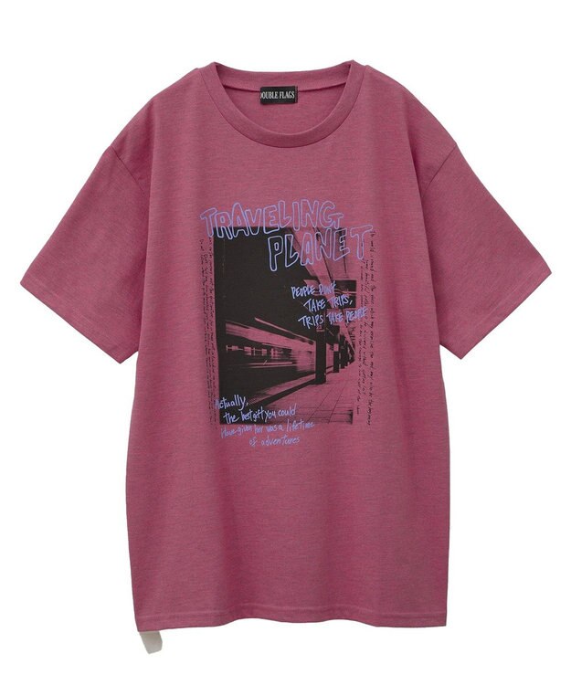 Green Parks ・ＤＯＵＢＬＥ　ＦＬＡＧＳ　フォトプリントＴＥＥ Pink