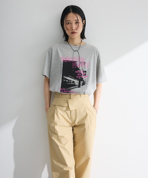 Green Parks ・ＤＯＵＢＬＥ　ＦＬＡＧＳ　フォトプリントＴＥＥ Gray Mixture