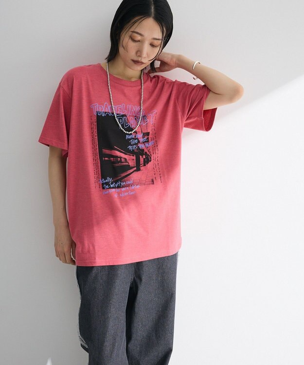 Green Parks ・ＤＯＵＢＬＥ　ＦＬＡＧＳ　フォトプリントＴＥＥ Pink