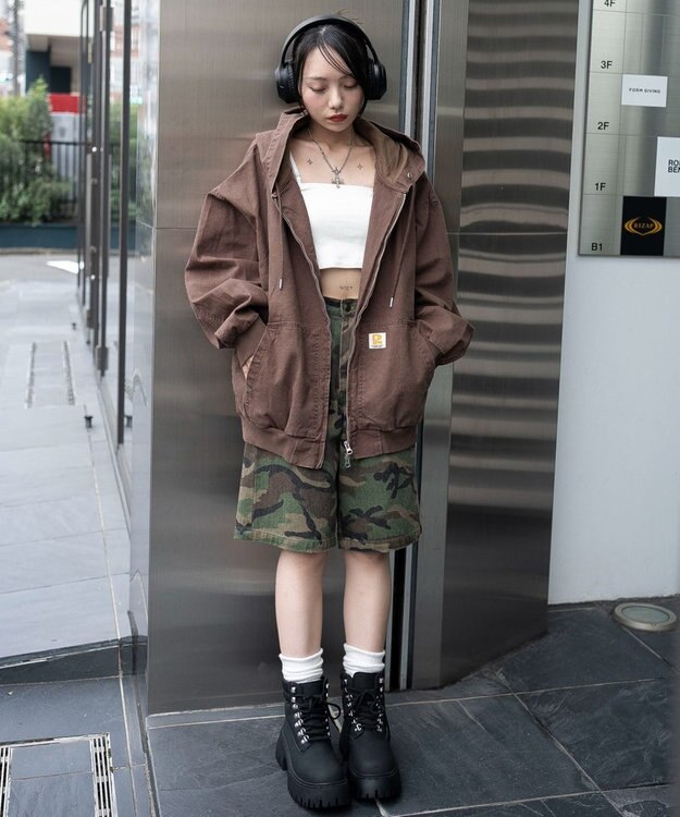 WEGO ワーカーズフードブルゾン ブラウン