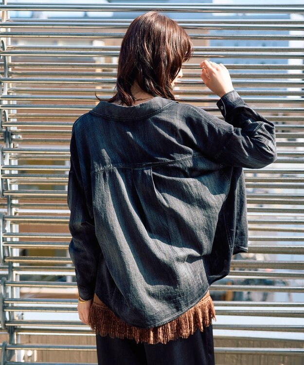 YECCA VECCA シアーデニムシャツ Black
