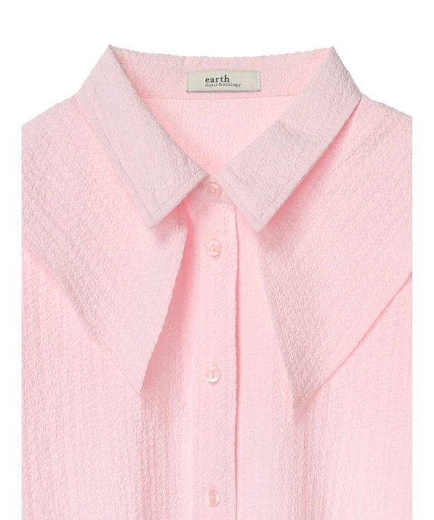 earth music&ecology ダブルカラーシャツ Pink