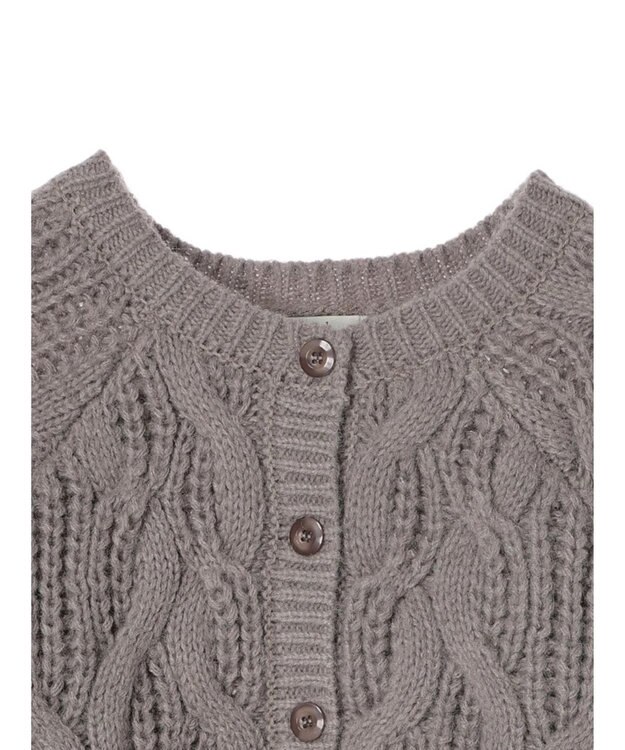 earth music&ecology ｍｉｘケーブルカーディガン Gray Beige