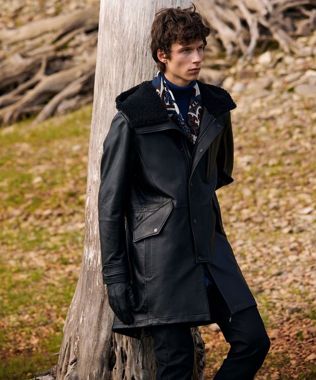 JOSEPH ABBOUD 【イタリア製】クレイジーパターン ストール ネイビー系6