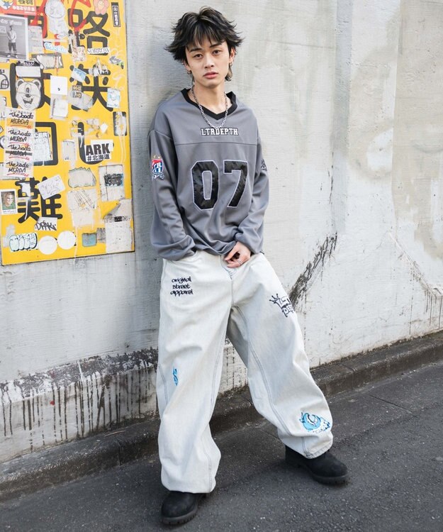 WEGO 【ユニセックス着用ITEM】ナンバリングホッケーT（LS） グレー