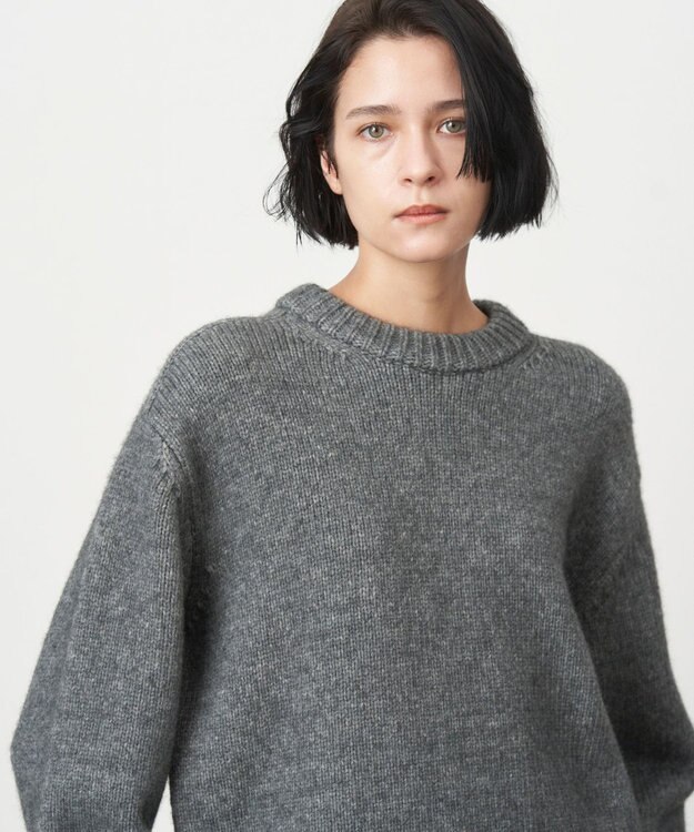 ATON YAK WOOL | モックネックセーター GRAY