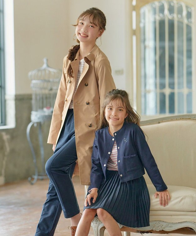 組曲 KIDS 【インパンツ付き】【150-160㎝】ＴＣ天竺プリーツ スカッツ ネイビー系