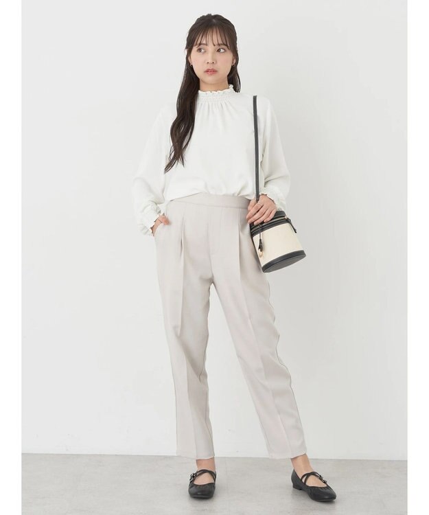 earth music&ecology シャーリングブラウス Off White