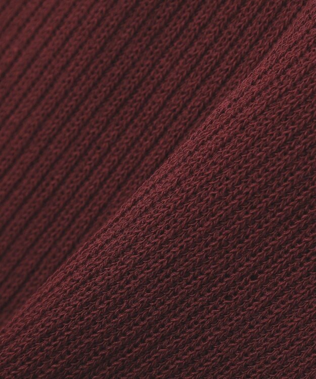 earth music&ecology スキッパー衿リブカーディガン Bordeaux