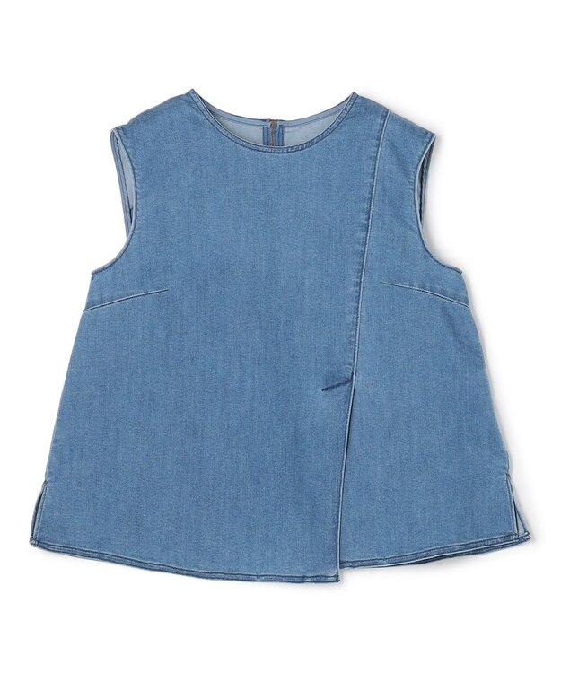 UNFILO 【セットアップ着用可】UNFILO DENIM light ノースリーブブラウス ブルー