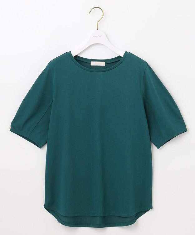 ANY SIS L 【汗ジミ防止・UVケア】アーモンドスリーブ カットソー グリーン