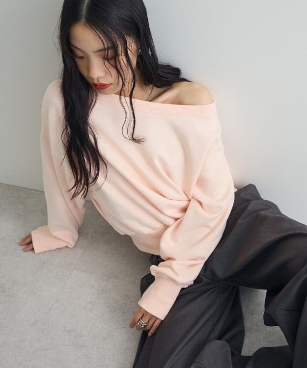 Green Parks オフショルスウェット Pink