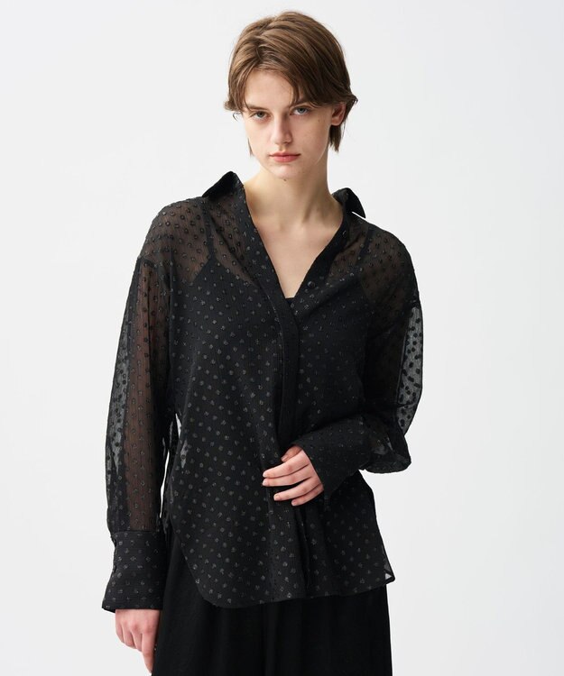 uncrave シアードットジャガード シャツ ブラック