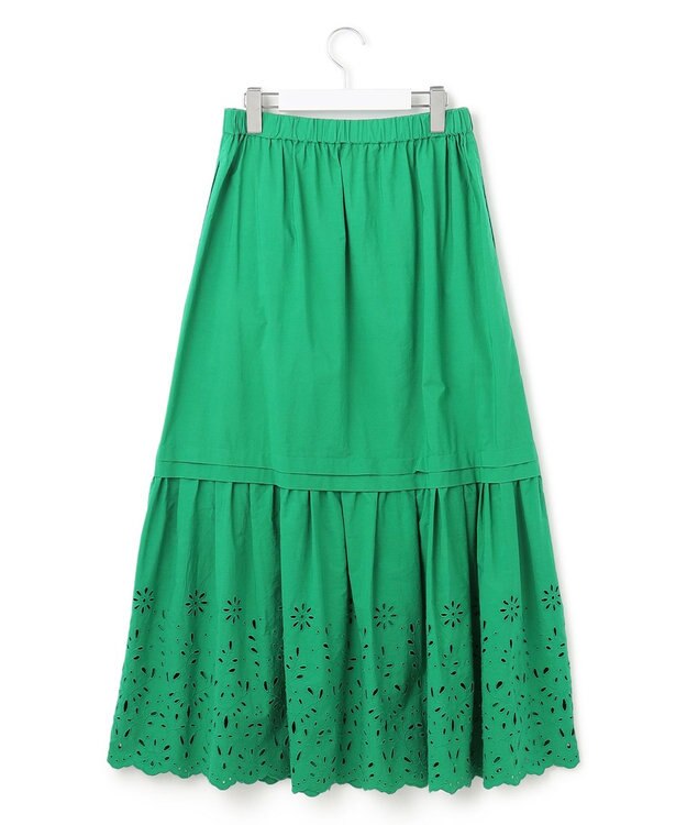 23区 【SLOW/一部店舗限定】フラワーエンブロイダリー スカート グリーン系