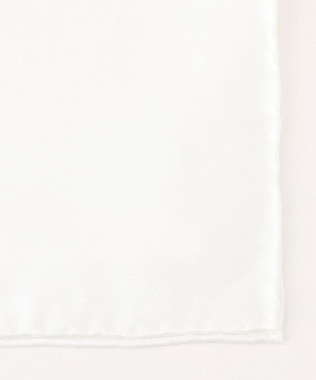 J.PRESS MEN 無地シルクチーフ ホワイト系