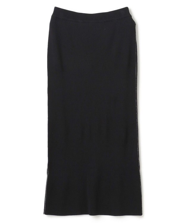 BEIGE， 【洗える】LAURA / Iラインリブスカート Black×White