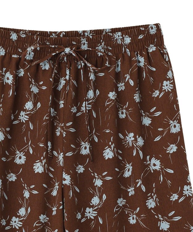 earth music&ecology フラワーリラックスパンツ Brown