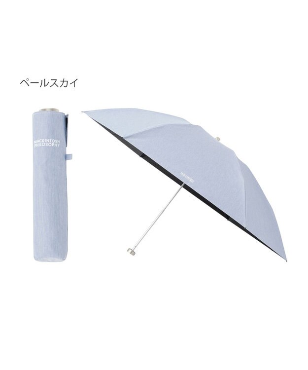 MOONBAT 【フワクール生地使用/軽量】MACKINTOSH PHILOSOPHY 遮光 晴雨兼用 折りたたみ日傘 シャンブレー ペールスカイ