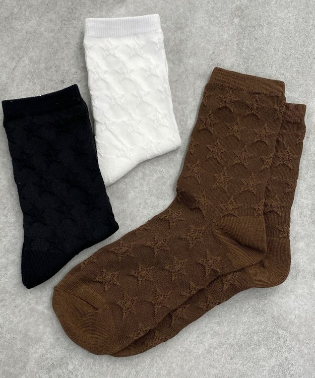 WEGO ポコポコスタークルーソックス ブラウン