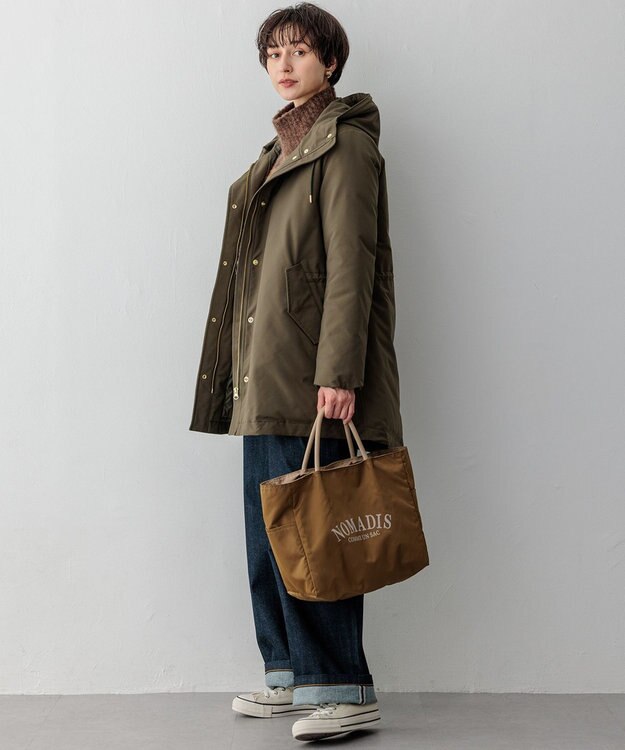 23区 S 【滝沢眞規子さん着用/一部店舗限定/撥水加工】ミリタリー ダウンコート カーキ系