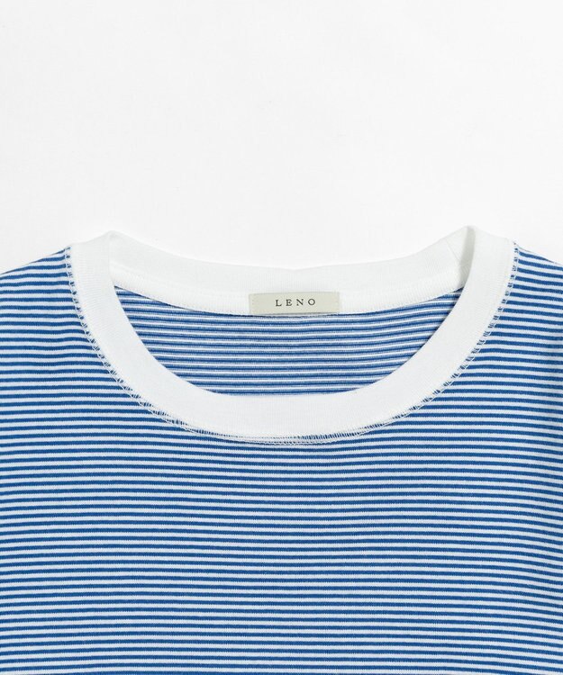 LENO THIN BORDER T-SHIRT / 細ボーダーTシャツ 《UNISEX》 WHITE×BLUE