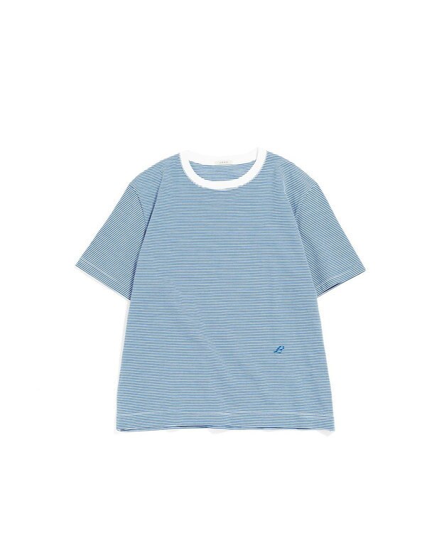 LENO THIN BORDER T-SHIRT / 細ボーダーTシャツ 《UNISEX》 WHITE×BLUE