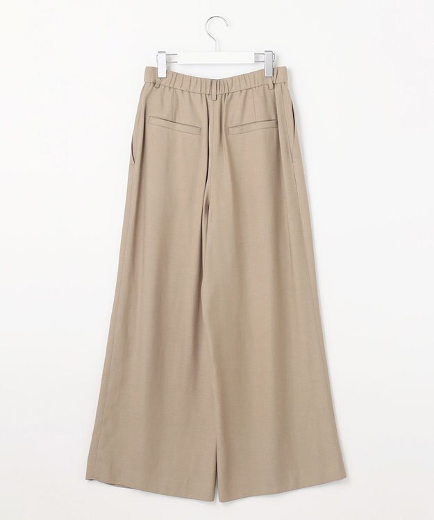 自由区 【XSサイズ～/洗える/セット可】キュプラリネンシャンタン ワイドパンツ ベージュ系