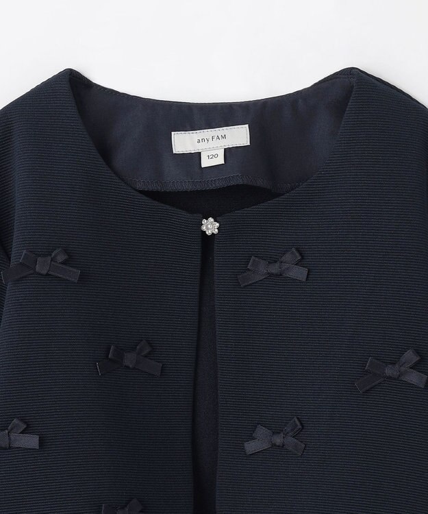 ANY KIDS グログランリボンジャケット ネイビー