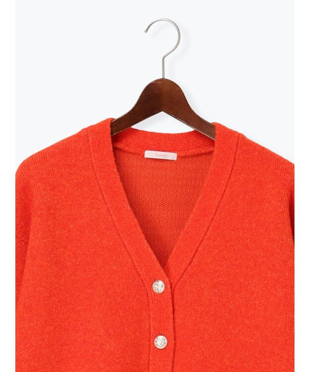 Te chichi 起毛ミドルVネックカーディガン オレンジ