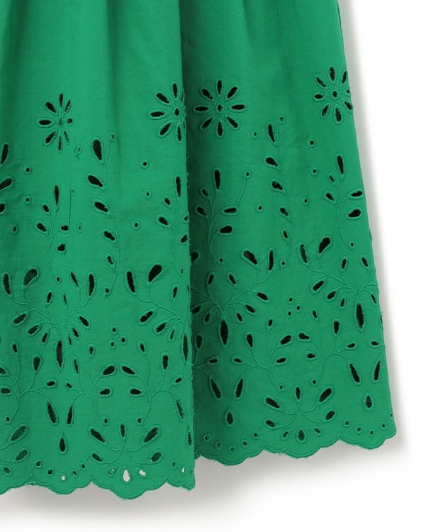 23区 S 【SLOW/一部店舗限定】フラワーエンブロイダリー スカート グリーン系