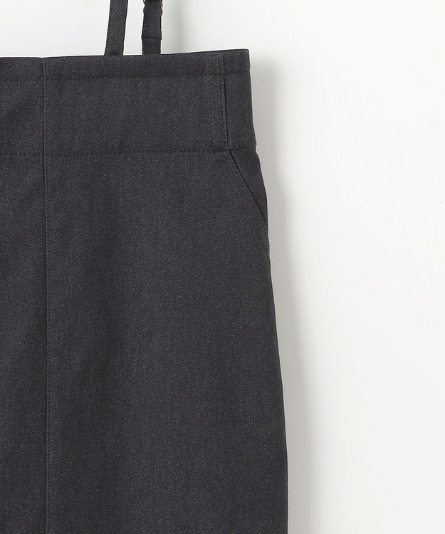 ANY SIS 【2WAY】フロントジップタイト スカート シャンブレーブラック